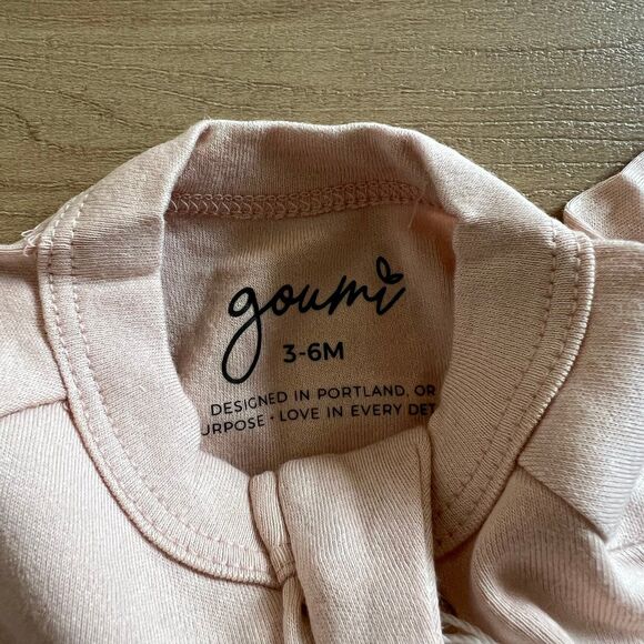 NWT Goumi Kids Rose Baby Footie SZ 3-6 mo Baby Girl Pink Bamboo Zippy Sleeper - Picture 3 of 3